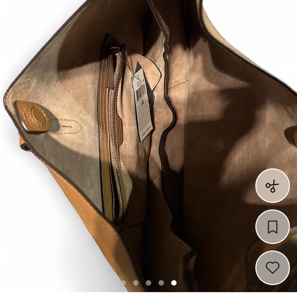 Ralph Lauren Cognac Leather Hobo Shoulder Bag - Picture 7 of 9
